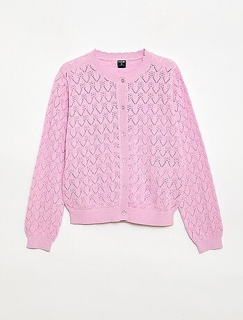 Cárdigan de fantasía en punto calado