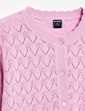 Cárdigan de fantasía en punto calado