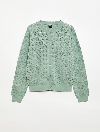 Cárdigan de fantasía en punto calado