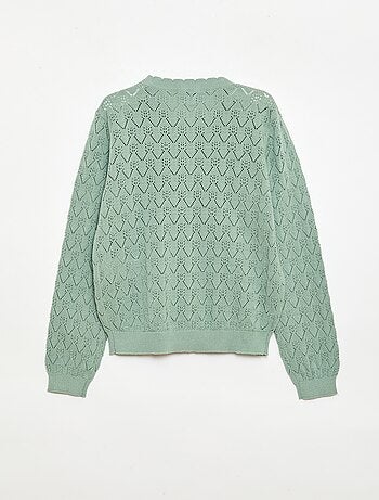 Cárdigan de fantasía en punto calado