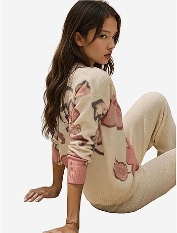 Cárdigan de jacquard con flores