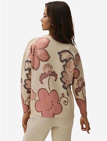 Cárdigan de jacquard con flores