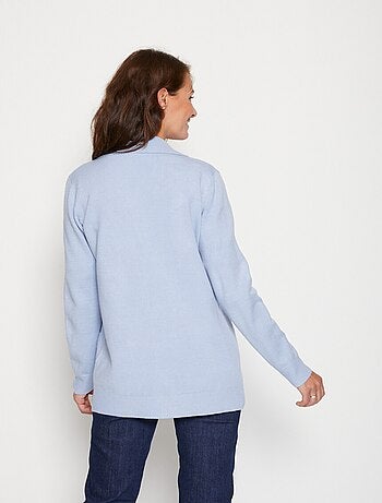 Cárdigan de largo medio con botones y cuello sastre - Afibel