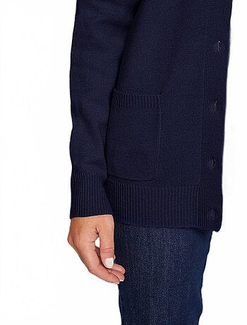 Cárdigan de largo medio con botones y cuello sastre - Afibel