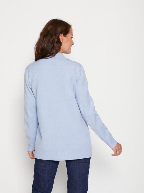 Cárdigan de largo medio con botones y cuello sastre - Afibel - Kiabi