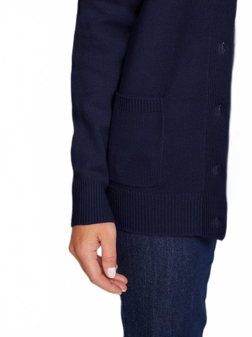 Cárdigan de largo medio con botones y cuello sastre - Afibel - Kiabi