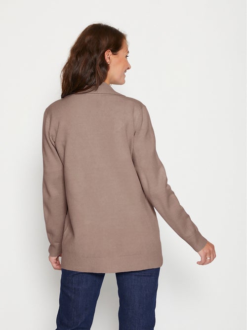 Cárdigan de largo medio con botones y cuello sastre - Afibel - Kiabi