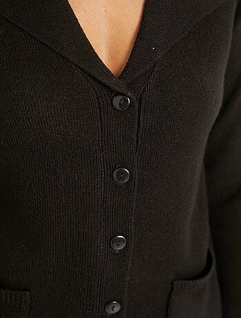Cárdigan de largo medio con botones y cuello sastre - Afibel