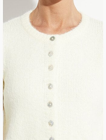 Cárdigan de manga corta con lana - AFIBEL