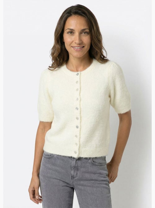 Cárdigan de manga corta con lana - AFIBEL - Kiabi