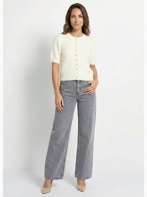 Cárdigan de manga corta con lana - AFIBEL - Kiabi