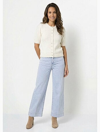 Cárdigan de manga corta con lana - AFIBEL