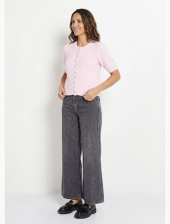 Cárdigan de manga corta con lana - AFIBEL