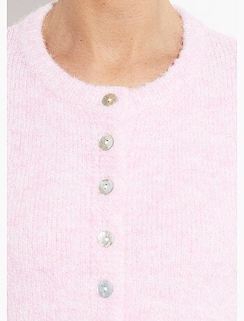 Cárdigan de manga corta con lana - AFIBEL