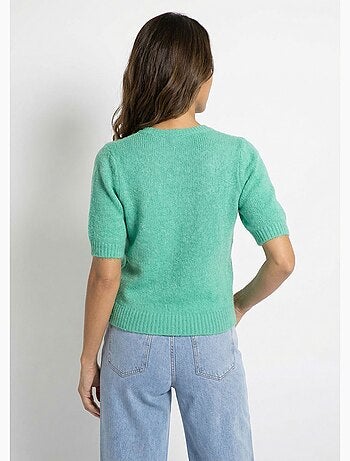 Cárdigan de manga corta con lana - AFIBEL