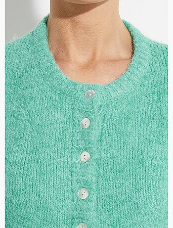 Cárdigan de manga corta con lana - AFIBEL