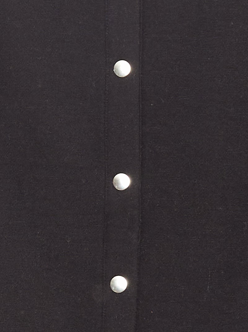 Cárdigan de manga larga con abertura de botones a presión negro - Kiabi