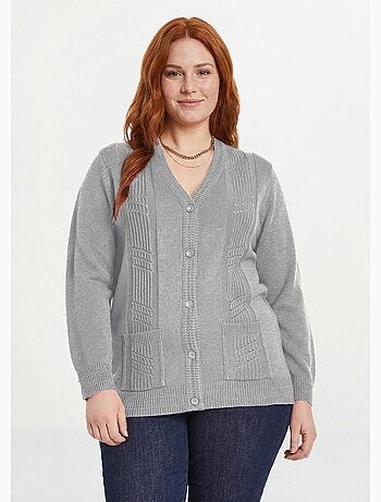 Cárdigan de manga larga con botones - Afibel