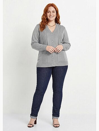 Cárdigan de manga larga con botones - Afibel