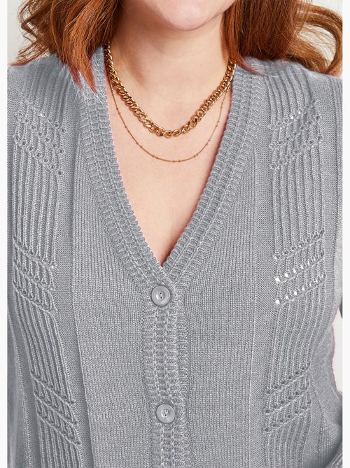 Cárdigan de manga larga con botones - Afibel - Kiabi