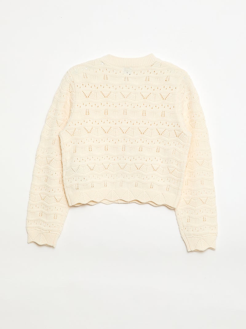 Cárdigan de punto calado Beige - Kiabi