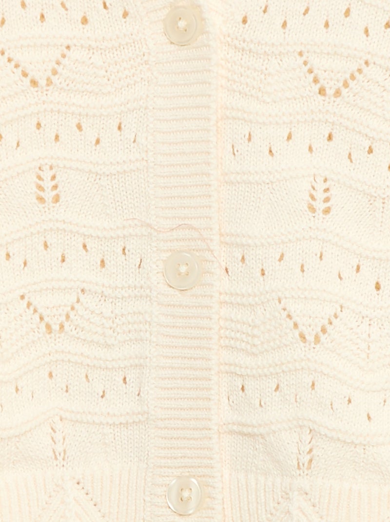 Cárdigan de punto calado Beige - Kiabi