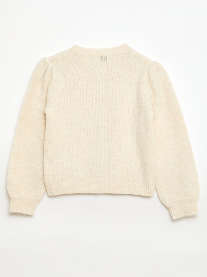 Cárdigan de punto calado Blanco - Kiabi