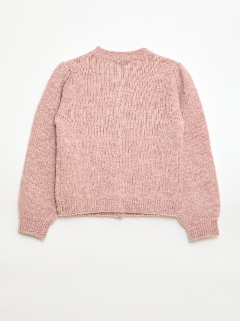 Cárdigan de punto calado Rosa - Kiabi