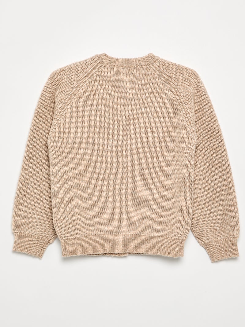 Cárdigan de punto cálido - colección fácil de poner Beige - Kiabi