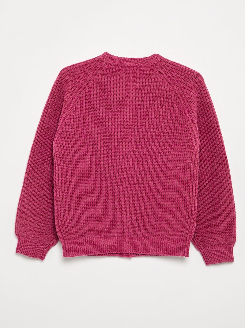 Cárdigan de punto cálido - colección fácil de poner Purpura - Kiabi