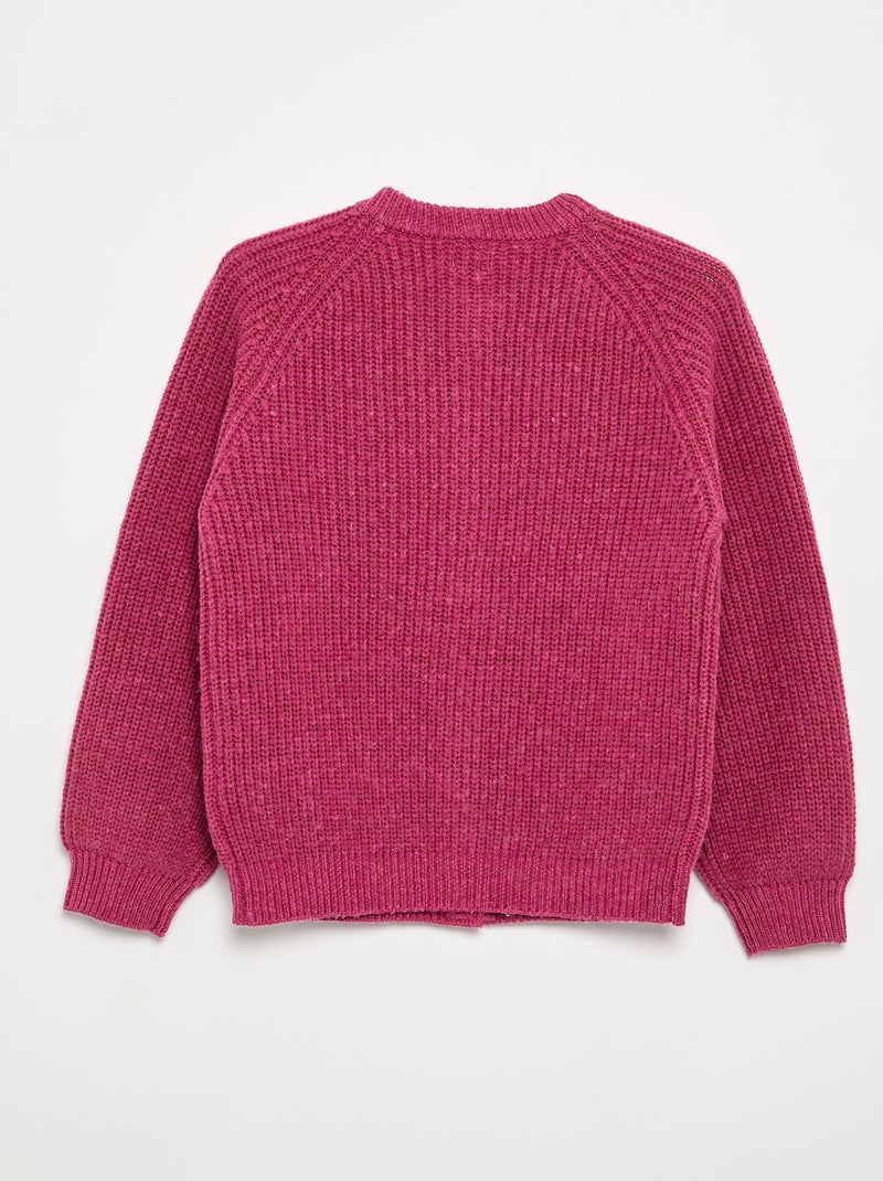 Cárdigan de punto cálido - colección fácil de poner Purpura - Kiabi