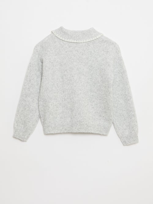 Cárdigan de punto con abertura abotonada y bolsillos de parche - Kiabi