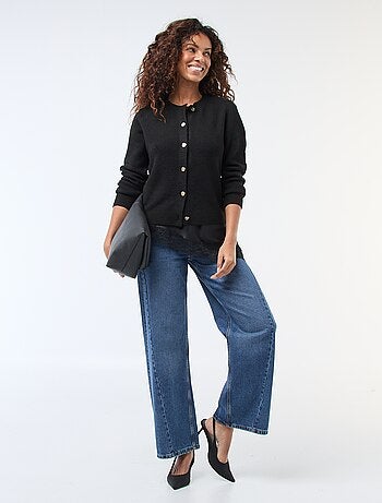 Cárdigan de punto con botones dorados