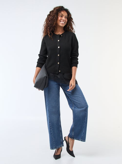 Cárdigan de punto con botones dorados - Kiabi