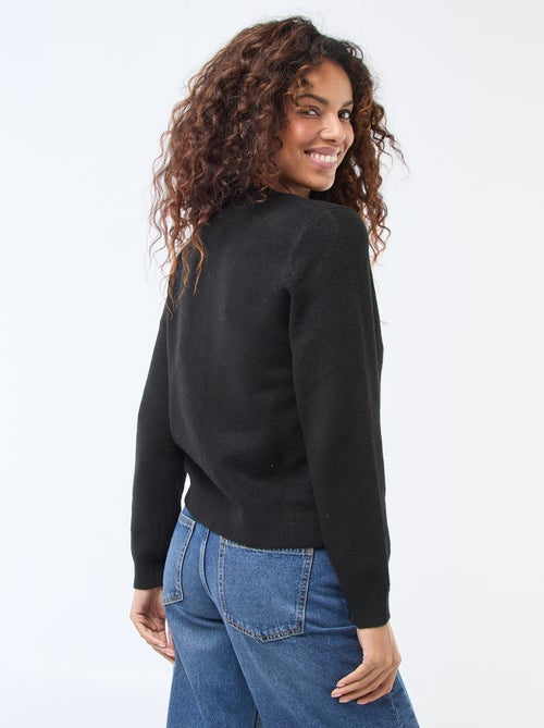 Cárdigan de punto con botones dorados - Kiabi