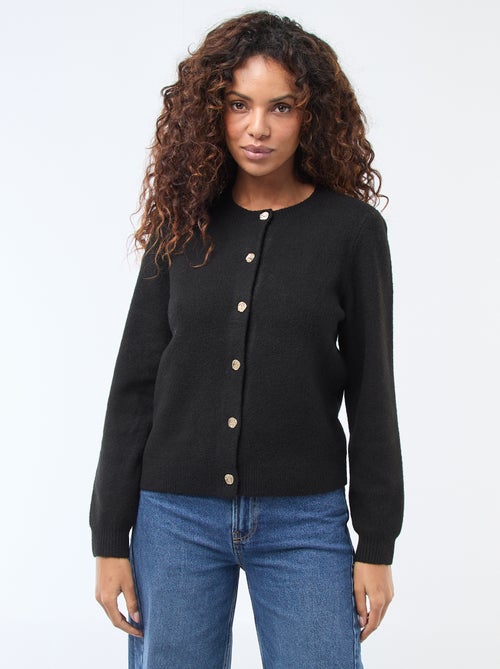 Cárdigan de punto con botones dorados - Kiabi