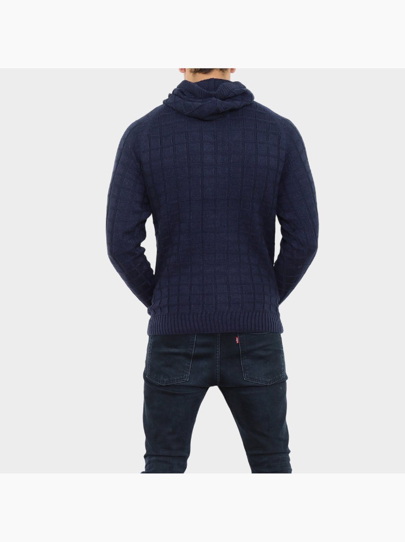 Cárdigan de punto con capucha Azul marino - Kiabi