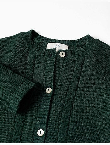 Cárdigan de punto con detalles trenzados b&s