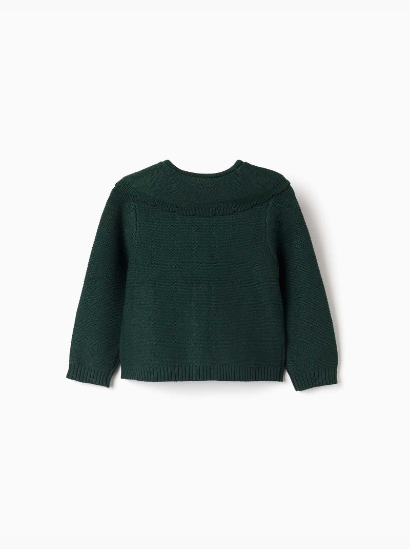 Cárdigan de punto con detalles trenzados b&s Verde oscuro - Kiabi