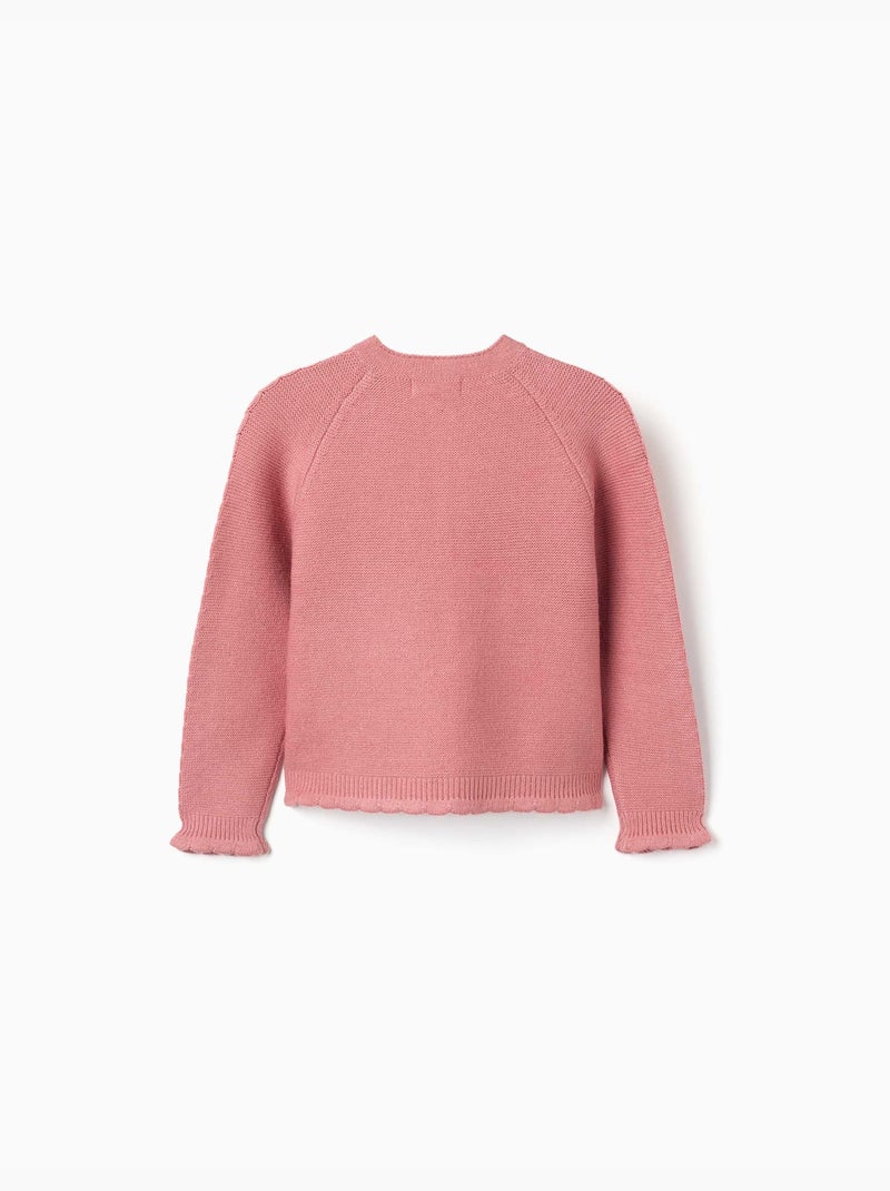 Cárdigan de punto con detalles trenzados Rosa - Kiabi