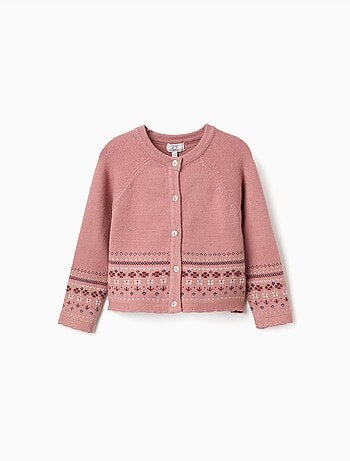 Cárdigan de punto con diseño jacquard