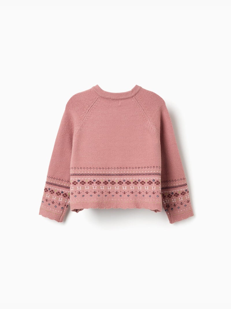 Cárdigan de punto con diseño jacquard Rosa - Kiabi