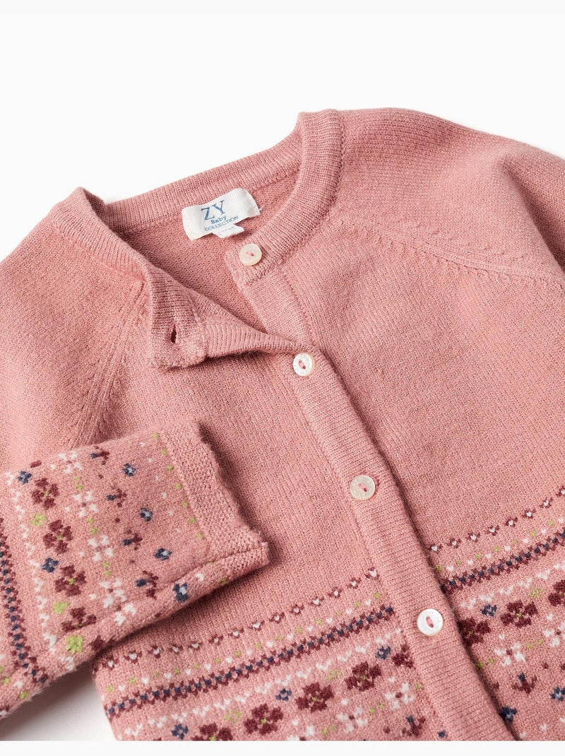 Cárdigan de punto con diseño jacquard Rosa - Kiabi