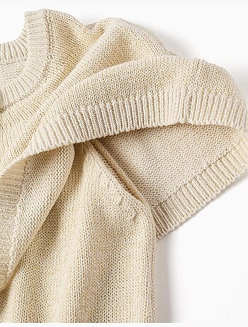 Cárdigan de punto con mangas tipo capa y lurex