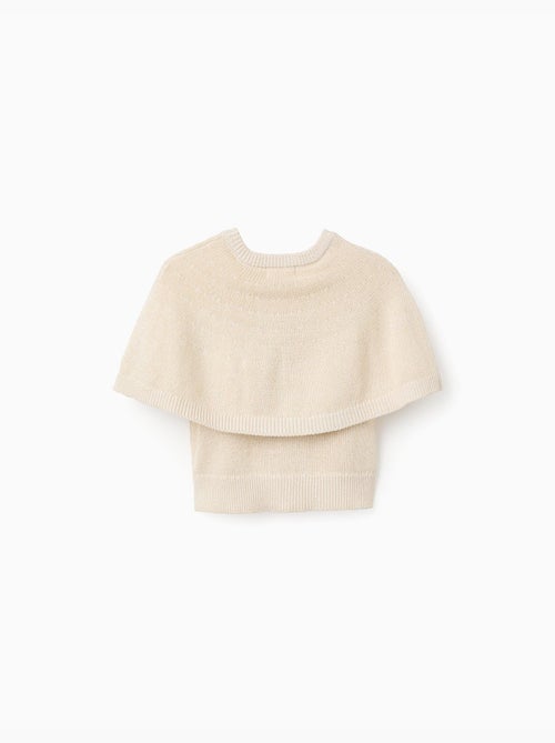 Cárdigan de punto con mangas tipo capa y lurex - Kiabi