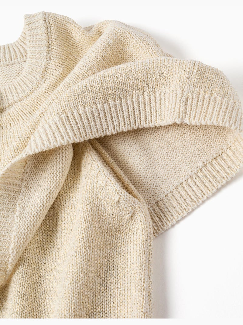 Cárdigan de punto con mangas tipo capa y lurex Beige claro - Kiabi