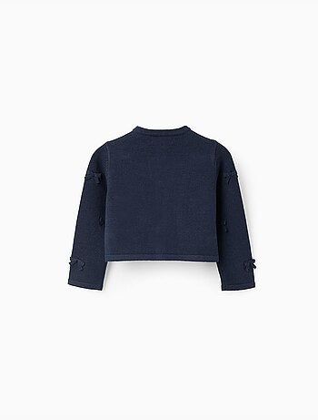 Cárdigan de punto corto con lazos