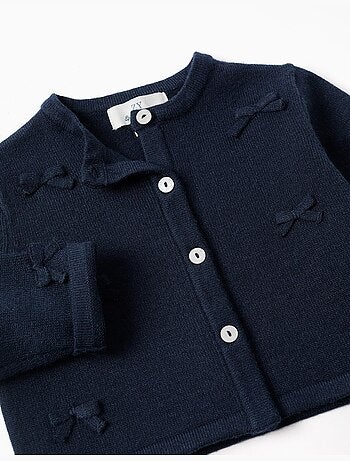 Cárdigan de punto corto con lazos