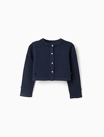 Cárdigan de punto corto con lazos