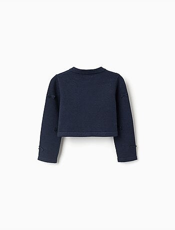 Cárdigan de punto corto con lazos